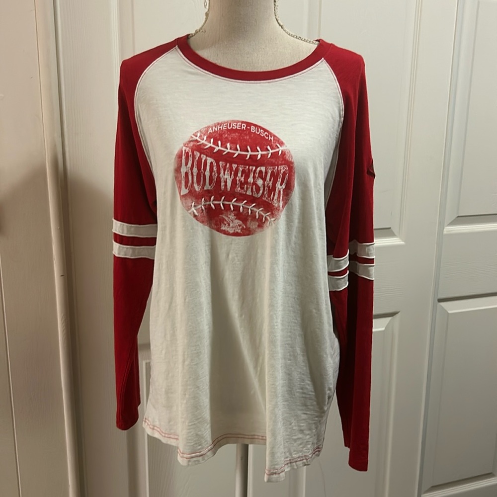 Budweiser Long Sleeve Baseball Tee SZ L